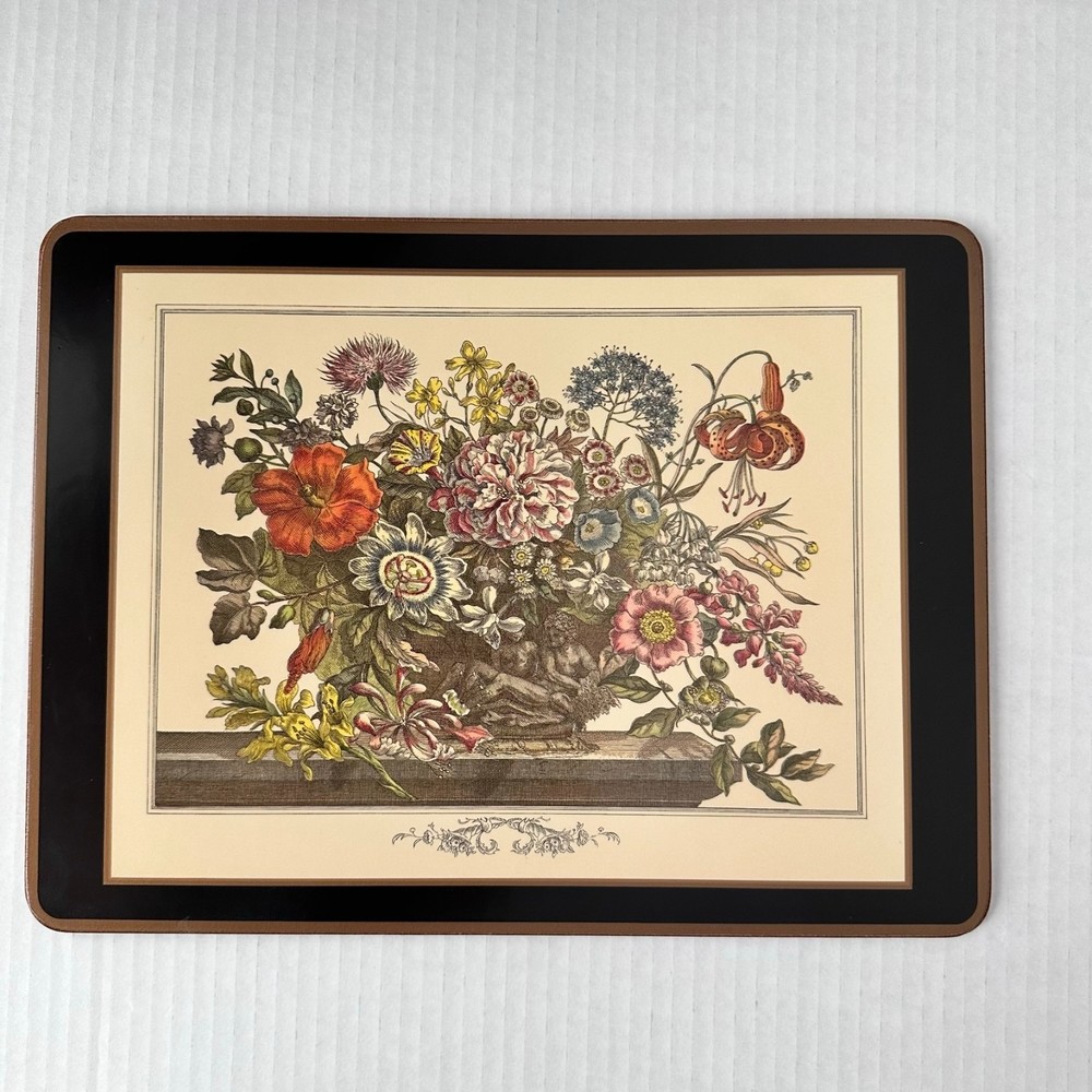 Vintage Pimpernel Placemat Victorian Floral Cork Back 12”x9" Single Replacement